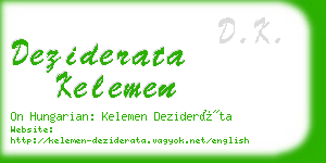 deziderata kelemen business card